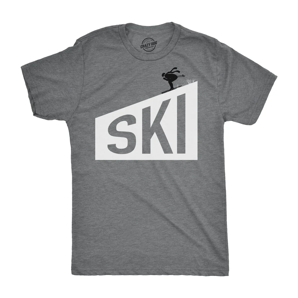 Mens Ski Downhill Tshirt Cool Outdoors Winter Sports Tee For Guys Harajuku Tops t shirt Fashion Classic Unique free shipping | Мужская