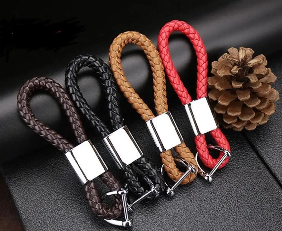 

2017 New Arrival Styling Fashionable Metal + Leather Car Auto Key Chain Key Rings Keyrings FOR Key Chain Rings Neutral Design