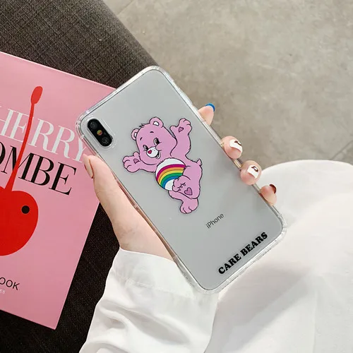 Корейский милый мультяшный Радужный чехол для телефона с медведем для iphone 11 Pro xs max xr x 6 6s 7 8 plus прозрачный мягкий ТПУ противоударный чехол - Цвет: bear 3