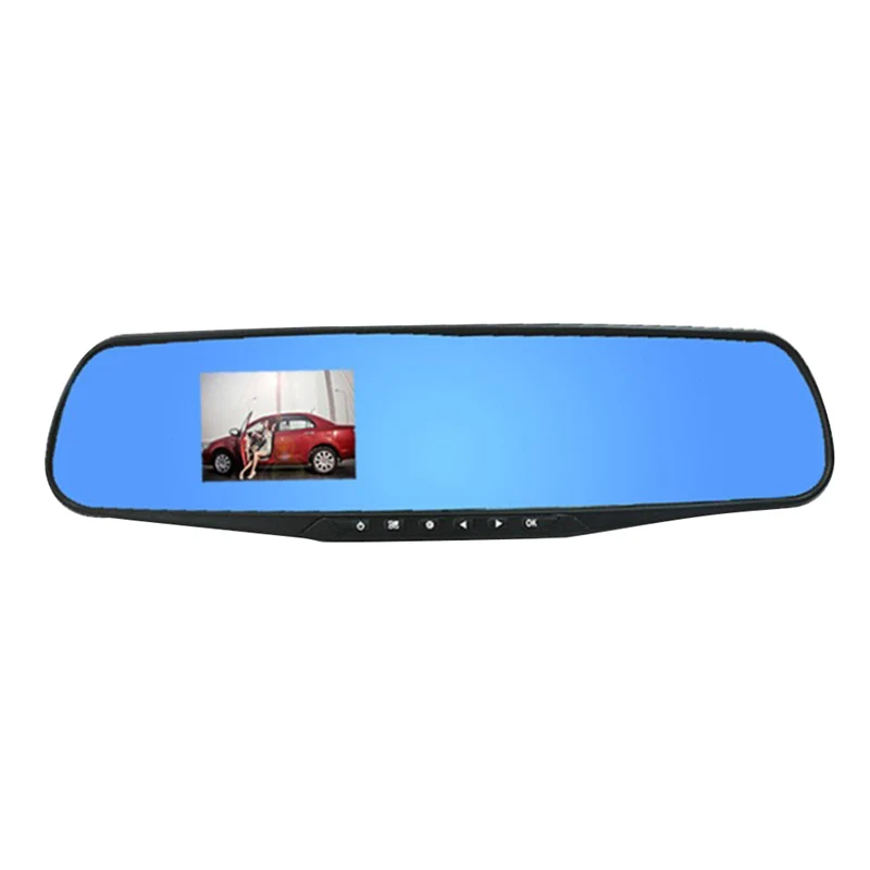 HD DVR камера Авто 4 3 дюйма зеркало заднего вида цифровой видеорегистратор двойной