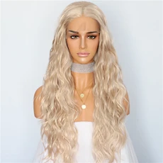 Lvcheryl Ombre Grey Hair Wigs Natural Wave Long Synthetic Lace Front Wigs High Temperature Fiber Hair Wigs for Women