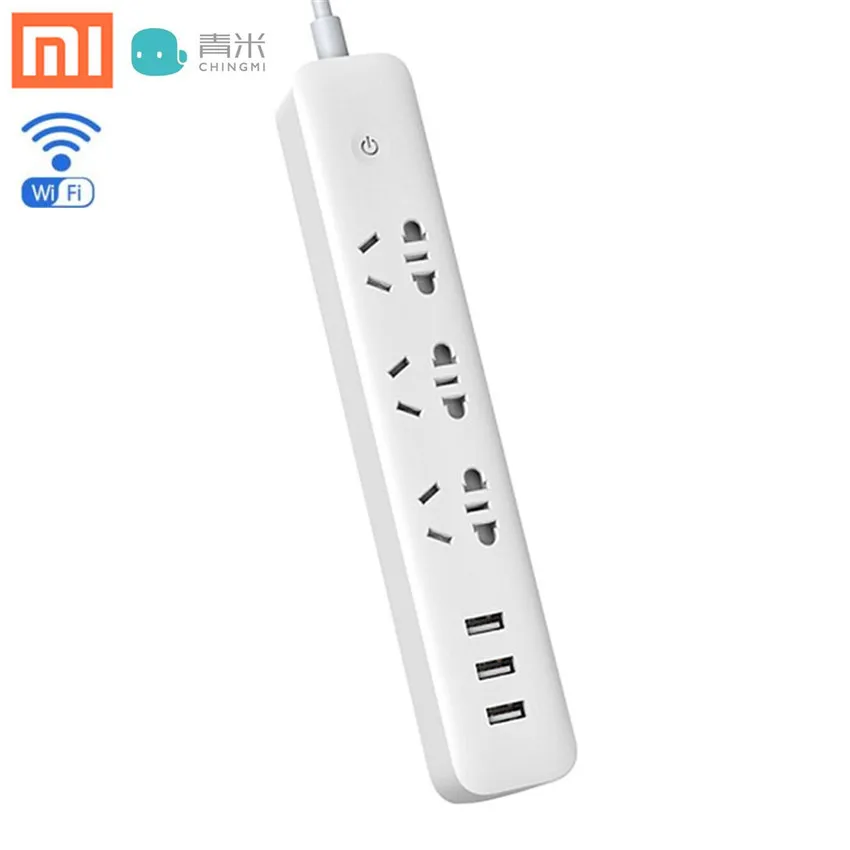 

Xiaomi Qingmi Smart Power Strip 3Ports WiFi Wireless Remote 3USB 5V/2A Fast Charging Power on/off with Phone APP Control