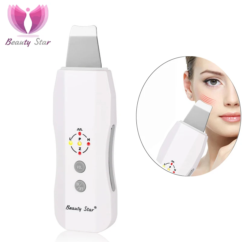

Beauty Star Ultrasonic Skin Scrubber Face Cleaner Anion Ultrasonic Skin Peeling Face Pore Cleaning Scrubber Facial Spa Massager