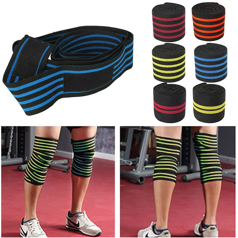 

1pc 200*8CM Knee Wraps Men's Fitness Weight Lifting Sports Nylon Elastic Knee Bandages Squats Training Equipment Accessories