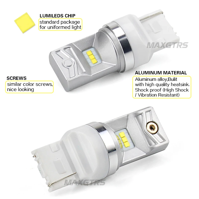 MAXGTRS 2 шт. T20 W21W 7440 светодиодный 6-SMD LUMI светодиодный S чип Автомобильный светодиодный обратный сигнал поворота DRL светильник лампы стоп сигнала белый