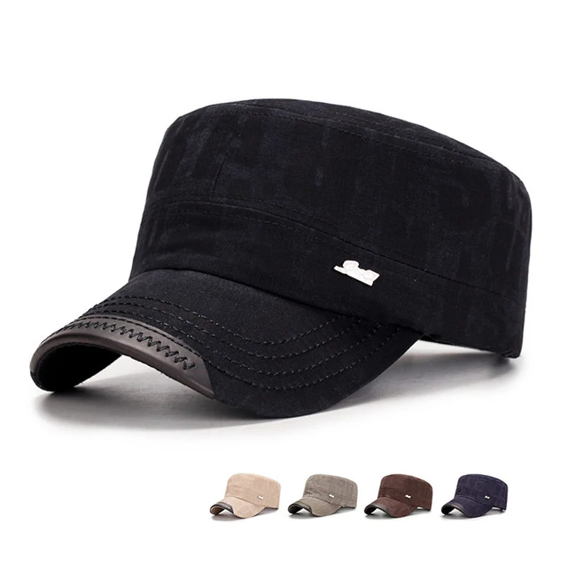 

Men Military Hat Cotton Unisex Tactical Hunting Cap Winter Black Warm Cap Casual Adjustable Army Combat Hat Adult Male Solid Cap