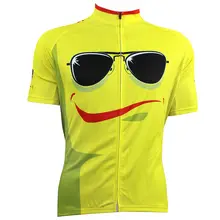 Alien спортивная одежда с крутым узором для мужчин на молнии с короткими рукавами велосипедная одежда Желтая дышащая велосипедная одежда Размер XS-5XL