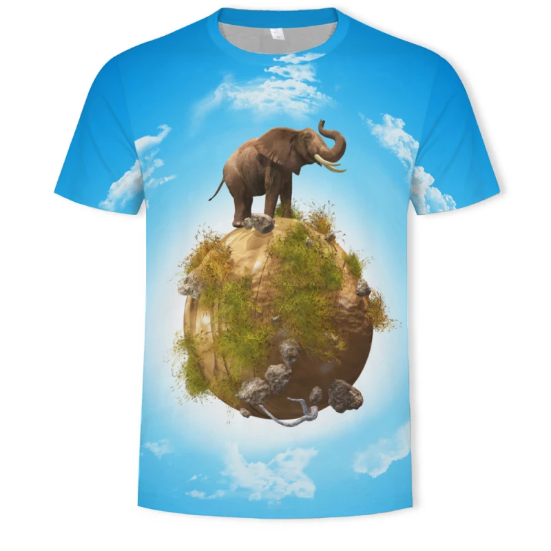 

Elephant Tshirt Women Animal Tshirt Tree Forest 3d Print T-shirt Fashion Cool Womens Clothing 2019 New Casual Tops