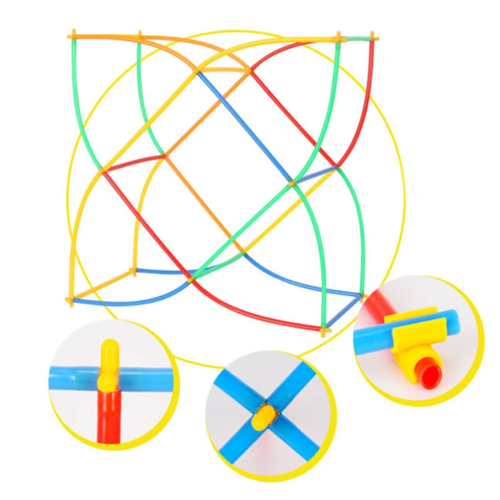 4D Straw Interlocking Educational Toys Plastic Building Block Bricks Set Kids