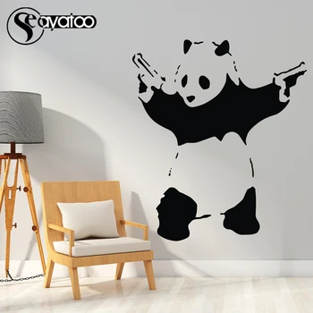 

Seayatoo Banksy Panda Vinyl Wall Sticker Decal Graffiti Street Cartoon Kids Bedroom Art Mural Home Decor