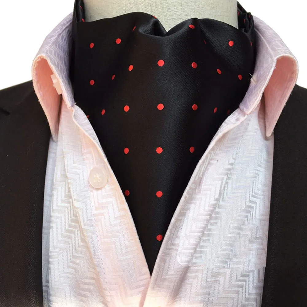 Мужские шарфы в горошек с цветочным принтом и Пейсли, Аскот, строгий галстук для свадебной вечеринки HZTIE0304