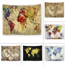 World Map Printed Polyester Wall Hanging Tapestry Room Decor Carpet Beach Towel Tablecloth BDF99