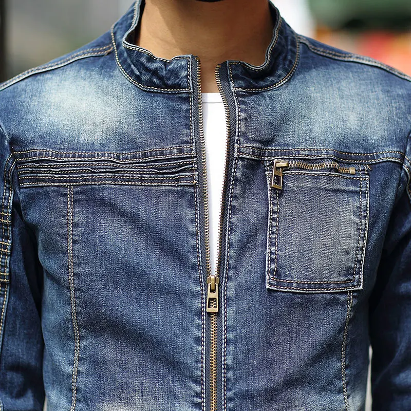 2019 Casual Retro Fashion Street Hip Hop Men Jackets New Men's Denim Jacket And Coats Slim Stand Collar 2019 Casual Retro Fashion Street Hip Hop Men Jackets New Men's Denim Jacket And Coats Slim Stand Collar