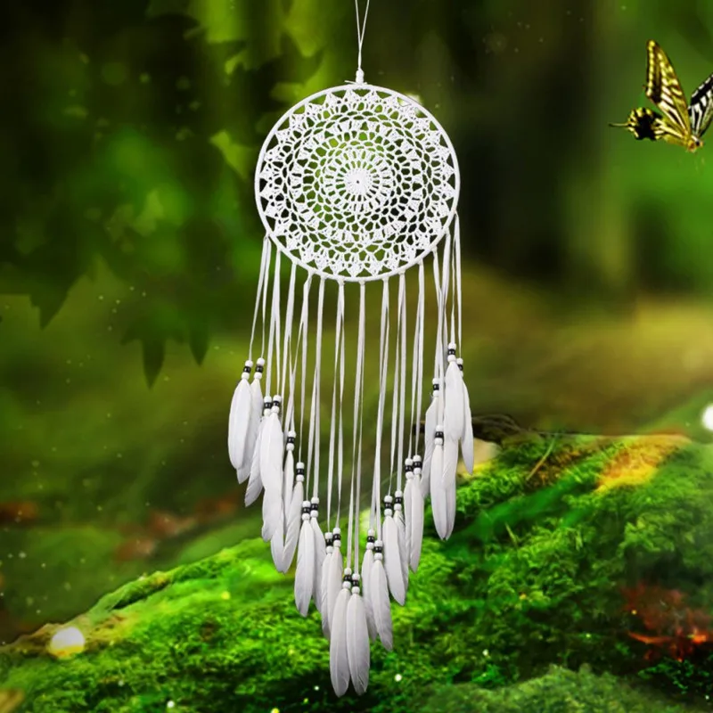 

Door&Window Decoration Dream Catcher Solid White&Lace Wind Chimes Wishes Mascot Symbolic With Good Polyester Thread