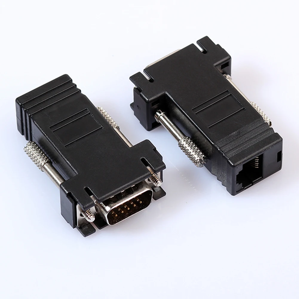 VGA соединитель расширителя штекер Женский/штекер к локальной сети Cat5 Cat5e/6 RJ45 Ethernet