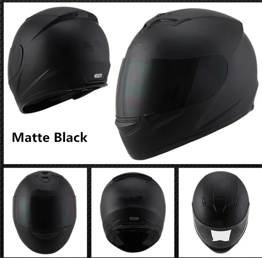 

Full Face Motorcycle Street Bike Helmet with Removable Winter Neck Scarf DOT (L, Matte Black)