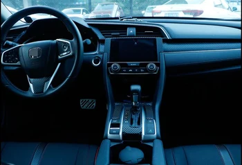 

Car interior decoration stickers 3D Carbon Fiber Interior Stickers 1 set For Honda Civic 2016-2017 car accessories