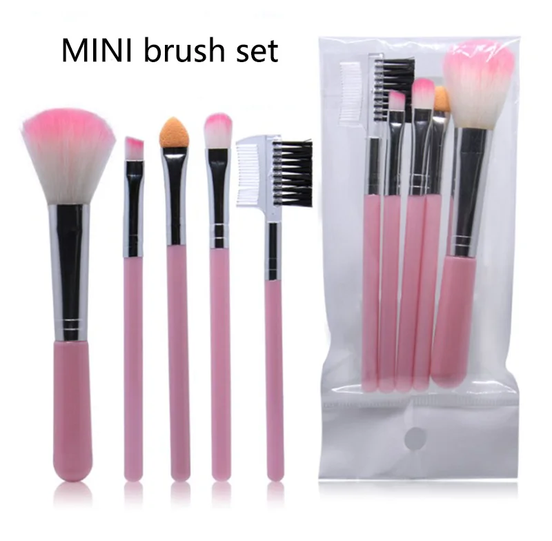 NICE FACE 5Pc Makeup Brushes Cosmetics Tools Eyeshadow Eye Face hand to Make up Brush Set Blush