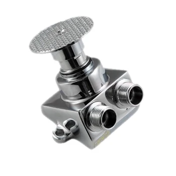 

Copper Floor Foot Pedal Control Switch Tap Valve Faucet Basin Single Cold Water For Hospitals Schools