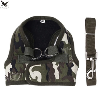 

[TAILUP] Pets Harness with Leash Rope Set Lovely Army Small Dog Vest Harnesses Puppy Harness Leash Set for Pet Dog Cat PP06c
