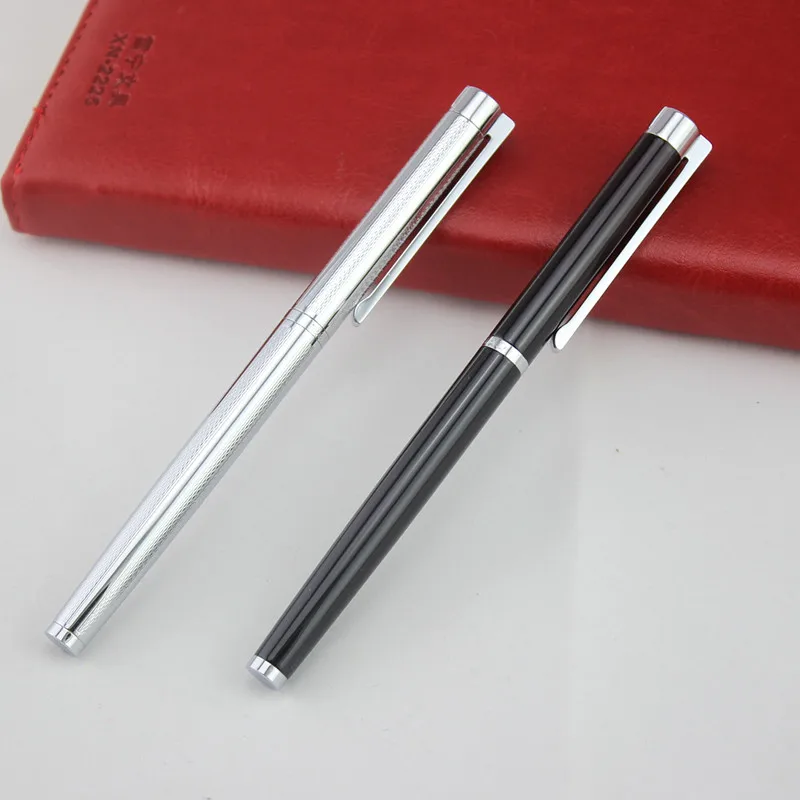 Роскошный бренд Jinhao Shine Platinum steel канцелярские принадлежности для офиса и школы прекрасный перьевая ручка с капюшоном Новинка