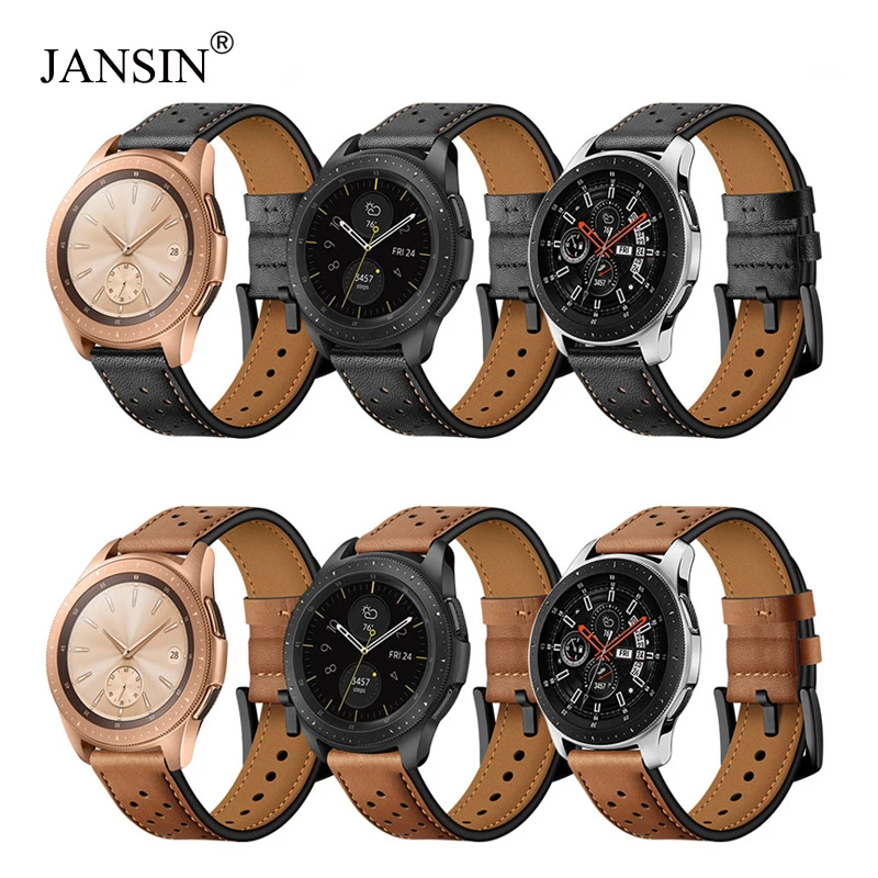 

20mm 22mm Width Genuine Leather Watchband for Samsung Galaxy Watch 42mm 46mm Gear S3 Sport S2 Watch Strap Wristband bracelet