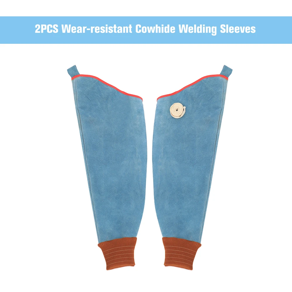 

2PCS Wear-resistant Cowhide Welding Sleeves of Welder Clothing High Temperature Resistant Working Arm Protective Safety Sleeves