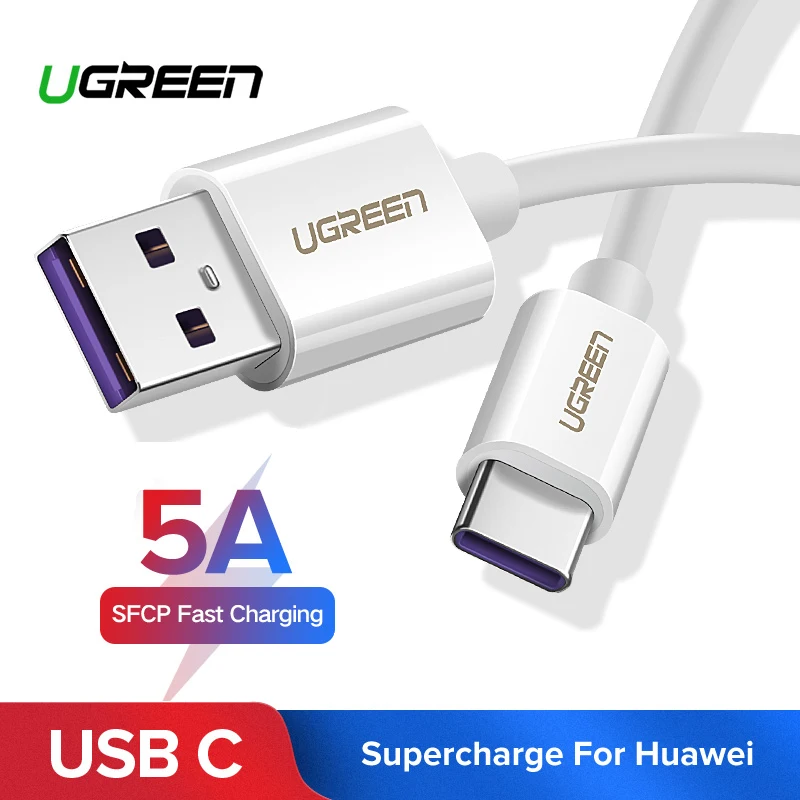 

Ugreen 5A USB Type C Cable USB 3.1 Fast Charger Data Type-C Silver Supercharge Cable for Huawei P10 P20 Pro Mate 10 USB C Cord