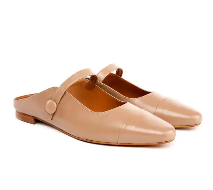 brown flat pointed shoes