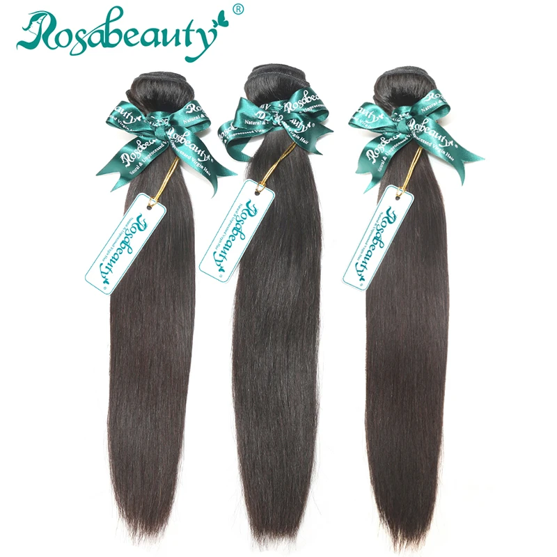 Unprocessed 3 Bundles Brazilian Virgin Hair Straight 100% Human Hair Weft Prom Queen Hair Products Brazilian Hair Weave Bundles