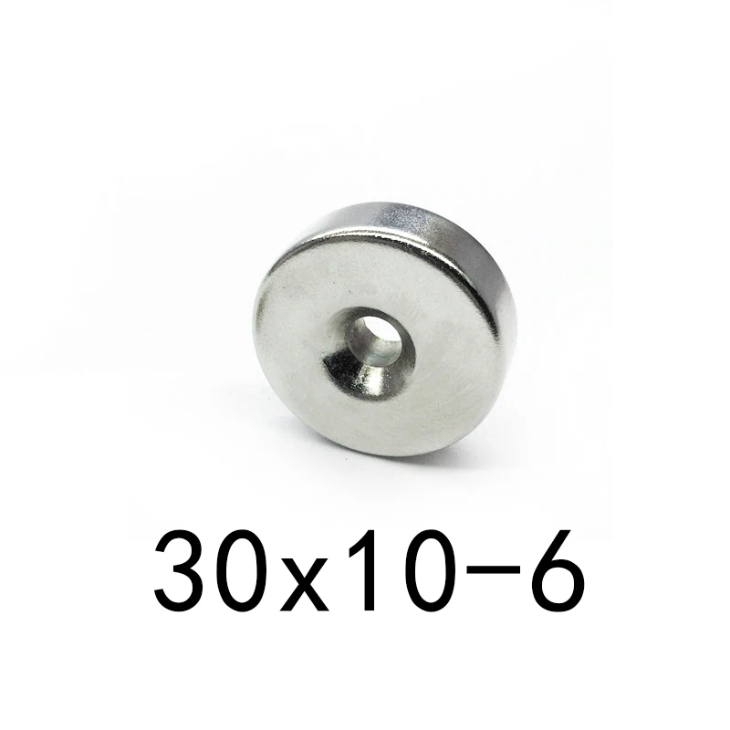 

1pcs 30x10 mm Hole: 6mm super Strong Round Neodymium Countersunk Ring Magnets Rare Earth 30x10-6 30mm x 10mmhole 6mm