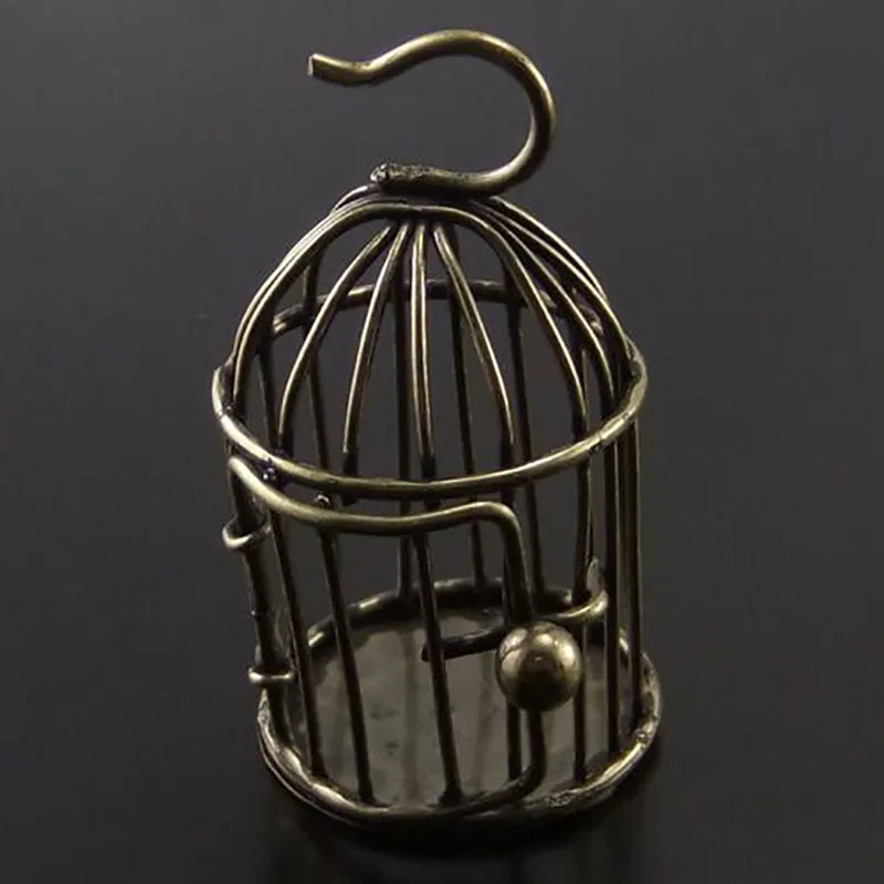 

2PCS Atq Style Bronze Pendant Charms 3D Large Bird Cage Finding 36*30MM