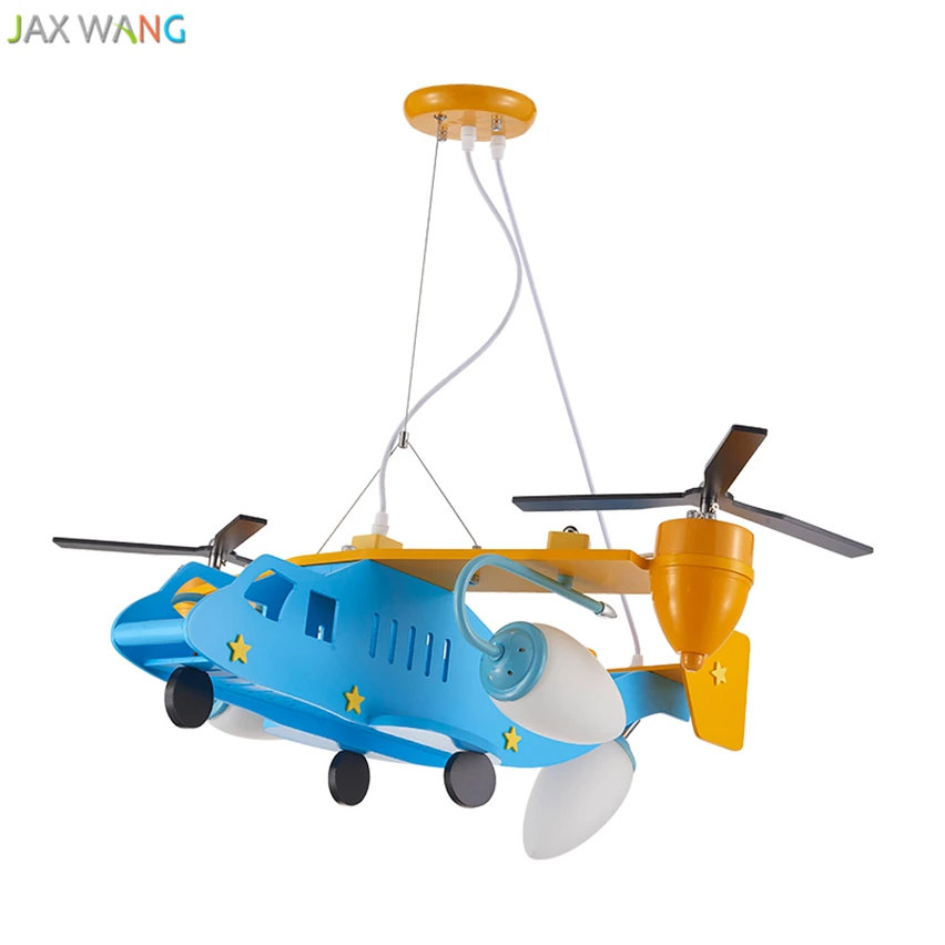 Cartoon Aircraft Pendant Lights Led Hanging Lamp Helicopter Lamps for