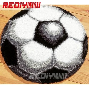 

Hot 3D Latch Hook Rug Kits DIY Needlework Unfinished Crocheting Rug Yarn Cushion Mat Embroidery Carpet Rug Football Home Decor