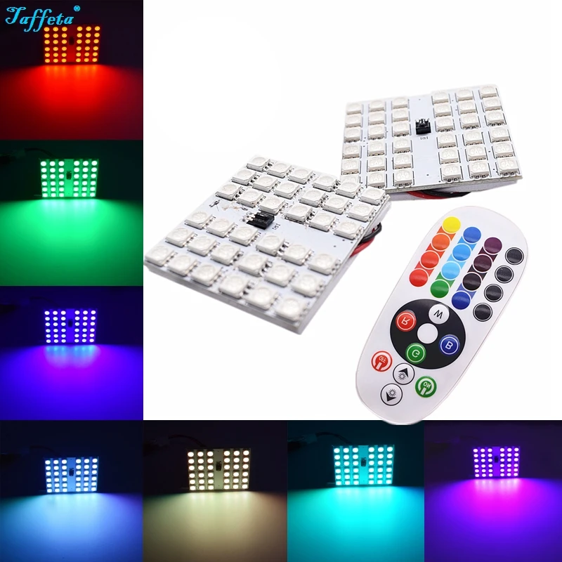 Гирлянда BA9S T10 36 светодиодный 5050 SMD 16 цветов RGB Светодиодная панель Авто Интерьер