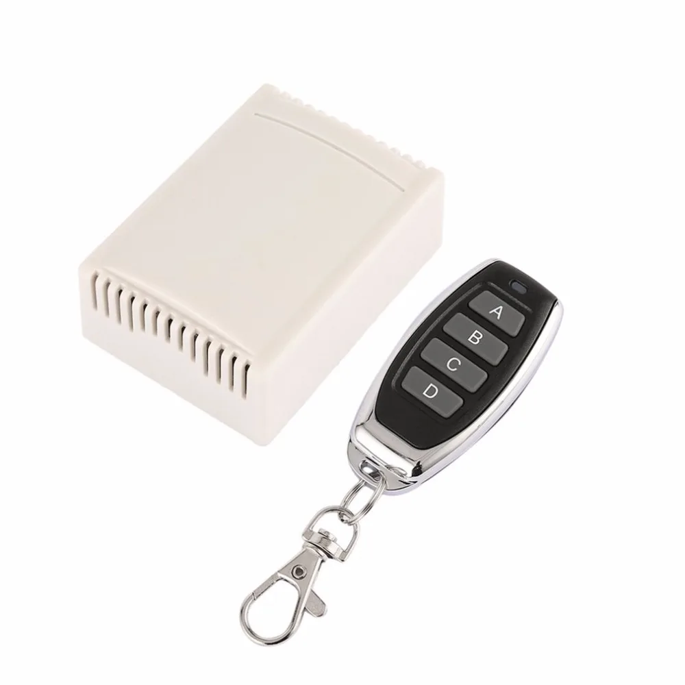 

433MHz Universal Wireless Remote Control Switch AC 12V 4CH Receiver Module with 4-key Remote Controller for Security Alarm