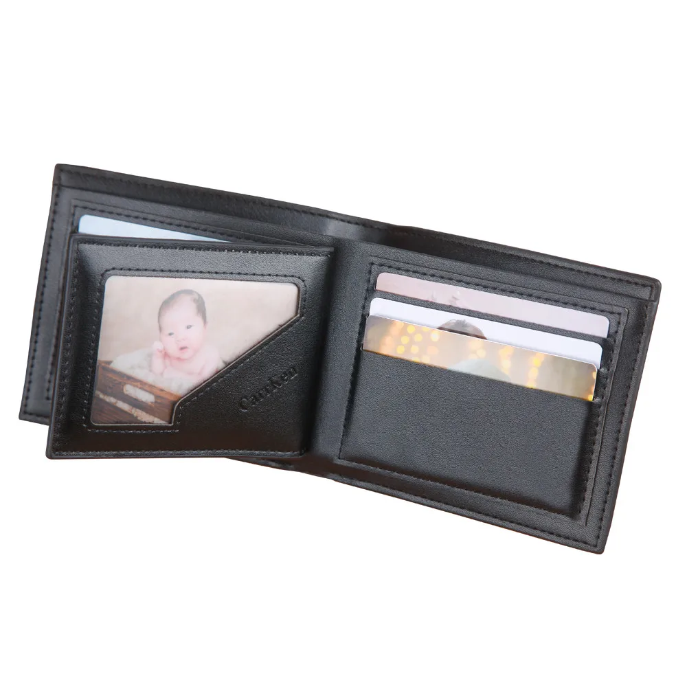 Мужской кошелек из натуральной кожи, модный Одноцветный кошелек с отделением для карт, мужской кошелек для карт