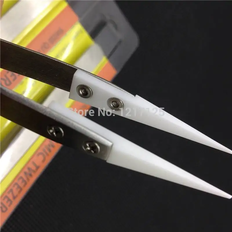 

Ecig Tool Heat Resistant Tweezer black white Ceramic Tweezers coil jig tool Heat Wire Resistant Stainless Steel ceramic Tweezers