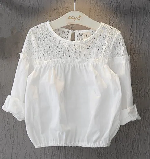 

2019 summer children's clothes girls blouses solid bubble sleeve thin hollow baby girl blouses for girls kids casual shirts top