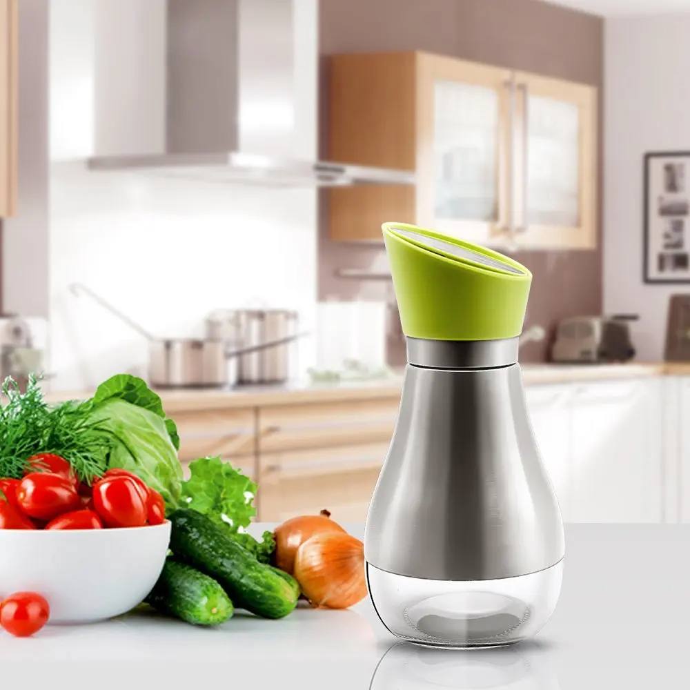 304 Stainless Seel Oil Bottle Large oil inlet Olive Oil Dispenser 13oz Vinager and Soy Sauce