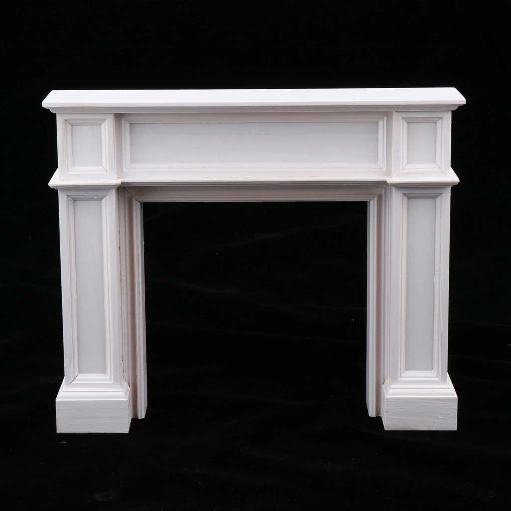 

1/12 Dollhouse Miniature European Wood Fireplace TV Stand Furniture Ornament