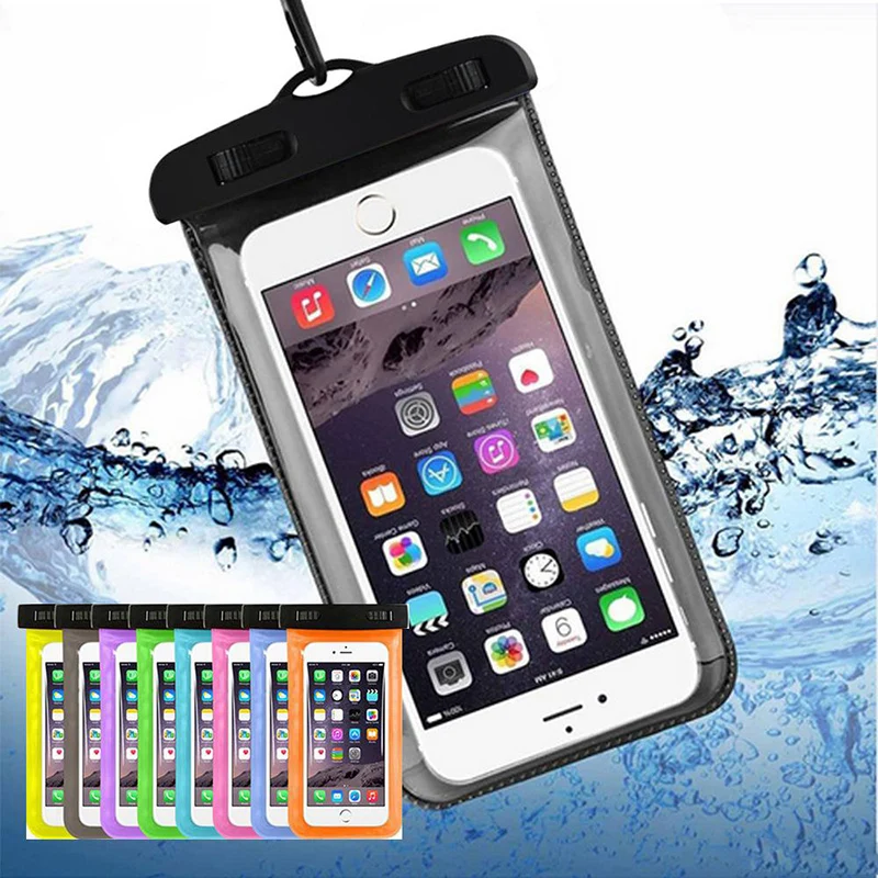 

Universal Waterproof Mobile Phone Case For iPhone 8 Samsung S9 Clear PVC Sealed Underwater Cell Smart Phone Swimming Pouch Cover