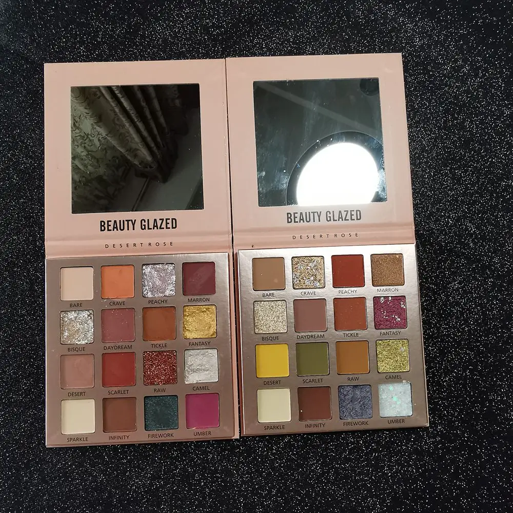 Палетка теней Beauty Glazed для макияжа профессиональная пигментированная блестящая