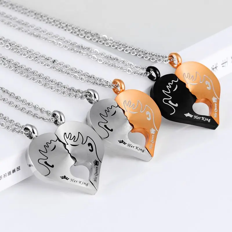 Fate Love ожерелья для пар ее король его королева корона кулон ожерелье из