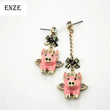 Модные серьги-гвоздики ASOS Новинка года Модные чистый и свежий спокойно элегантная простота небольшие серьги 0128 Летающие Свиньи длина