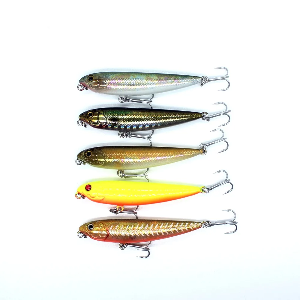 Aoclu wobblers lápis isca 5 cores 60mm