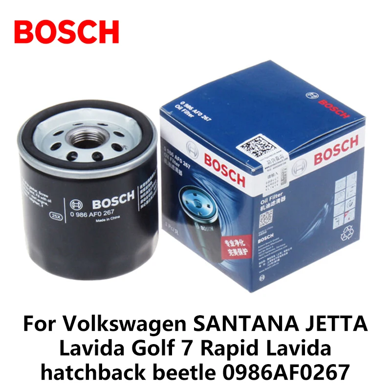 Bosch Car Oil Filters For Volkswagen SANTANA JETTA Golf 7 Rapid