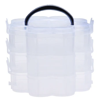 

HOT SALE 3 Tier Stackable Organiser Plastic Craft Storage Box Jewellery Tool Container Clear