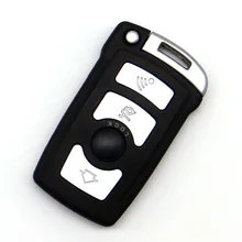 WhatsKey Replacement Uncut Blade Key Shell Fob Case For BMW E65 E66 E67 E68 For 7 Series Smart Card With LOGO