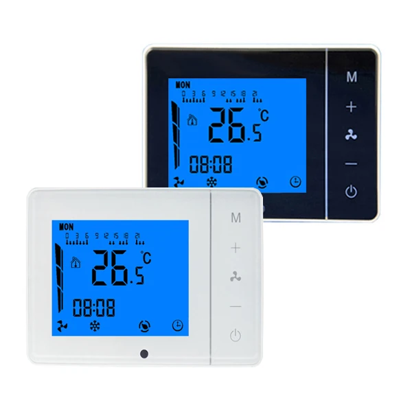 

LCD Weekly Programmable Central Air Conditioner Thermostat Fan Coil Units AC/DC24V HVAC Temperature Controller Valve 0-10V